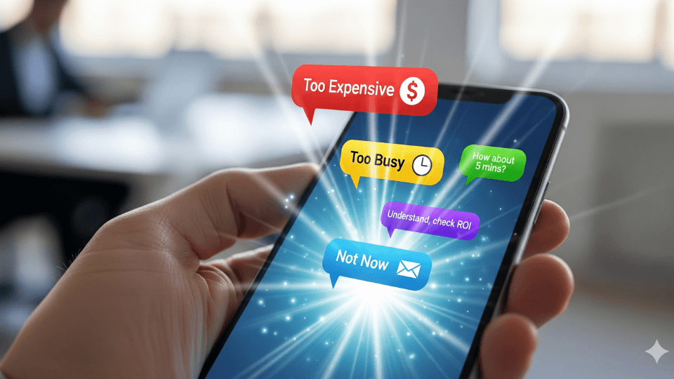 25 Objection-Handling Texts for “Too Busy,” “Too Expensive,” and “Not Now”
